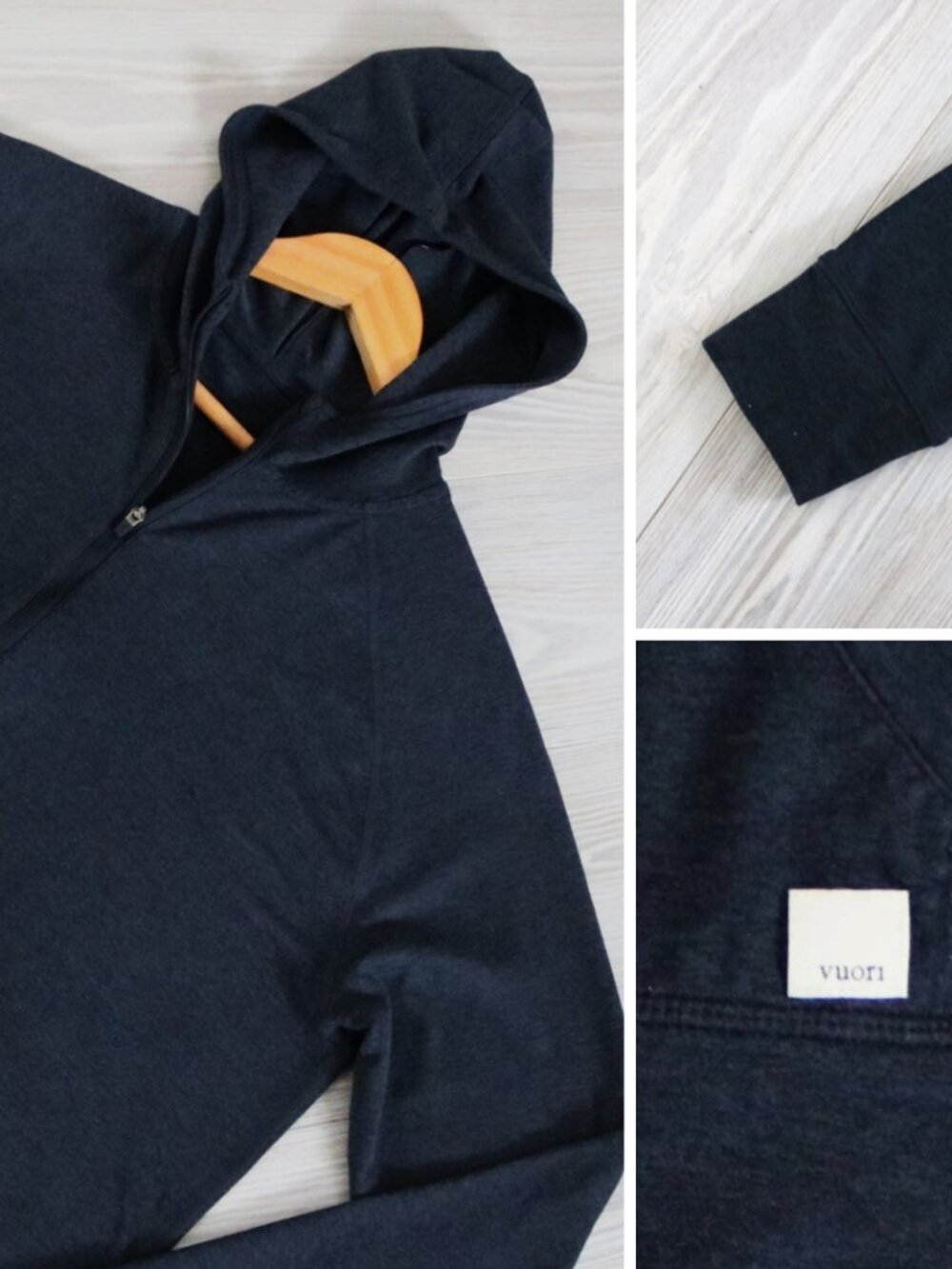 Vuori Ponto Performance Half Zip Hoodie Men's Charcoal Dreamknit Gym Size M V244